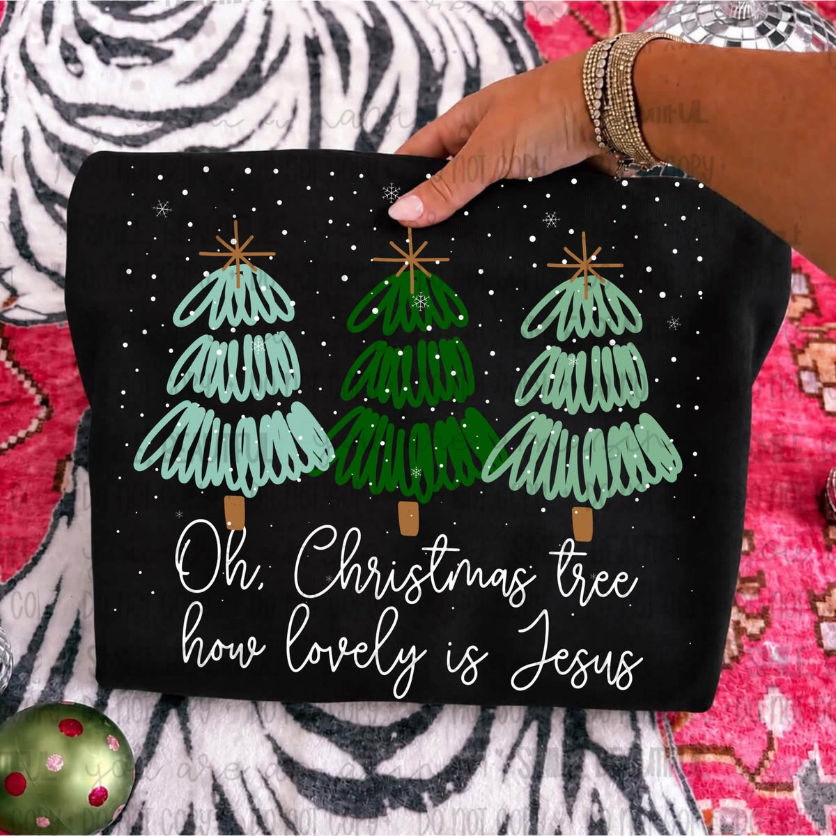 Oh, Christmas Tree How Lovely Is Jesus - DTF Transfer