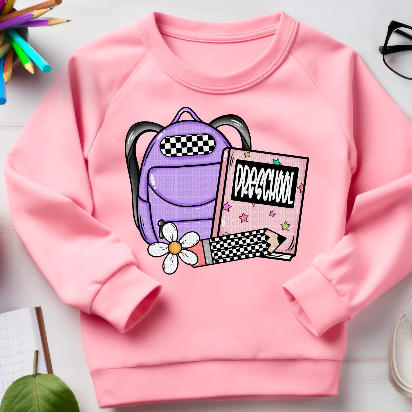 Girl Grade Backpack & Notebook- DTF transfer