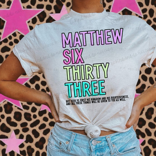 Matthew 6:33-DTF Transfer