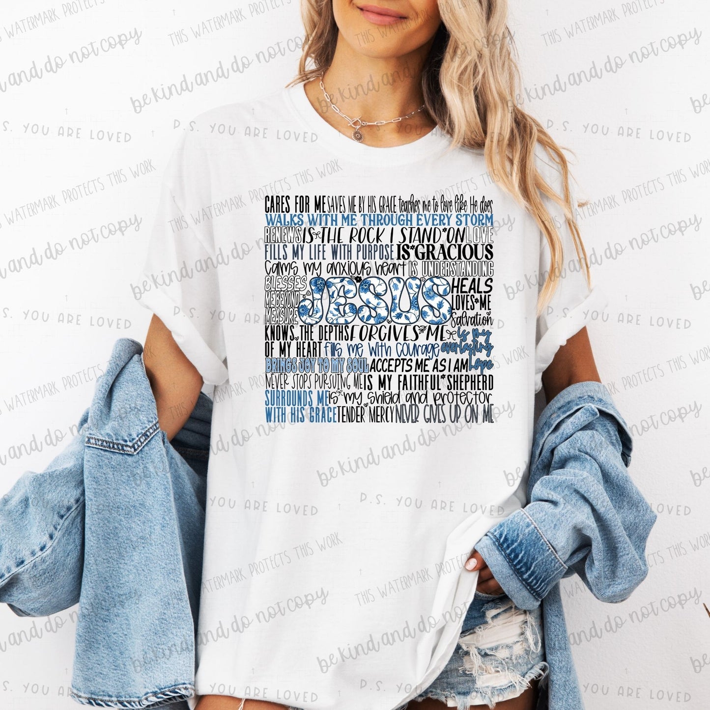 Jesus cares for me Saves me by His grace-DTF Transfer