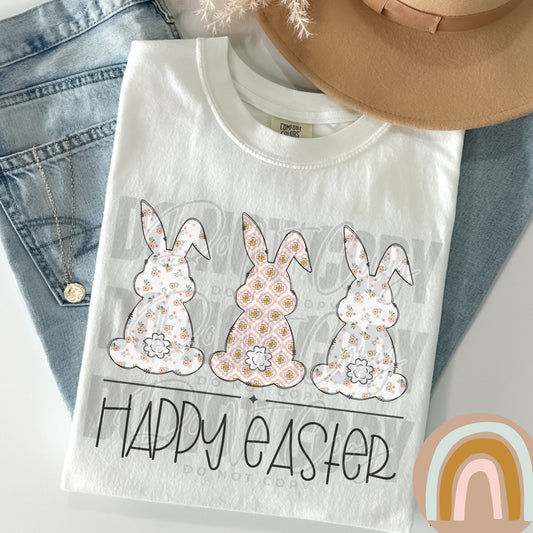Happy Easter Bunny Trio - DTF Transfer