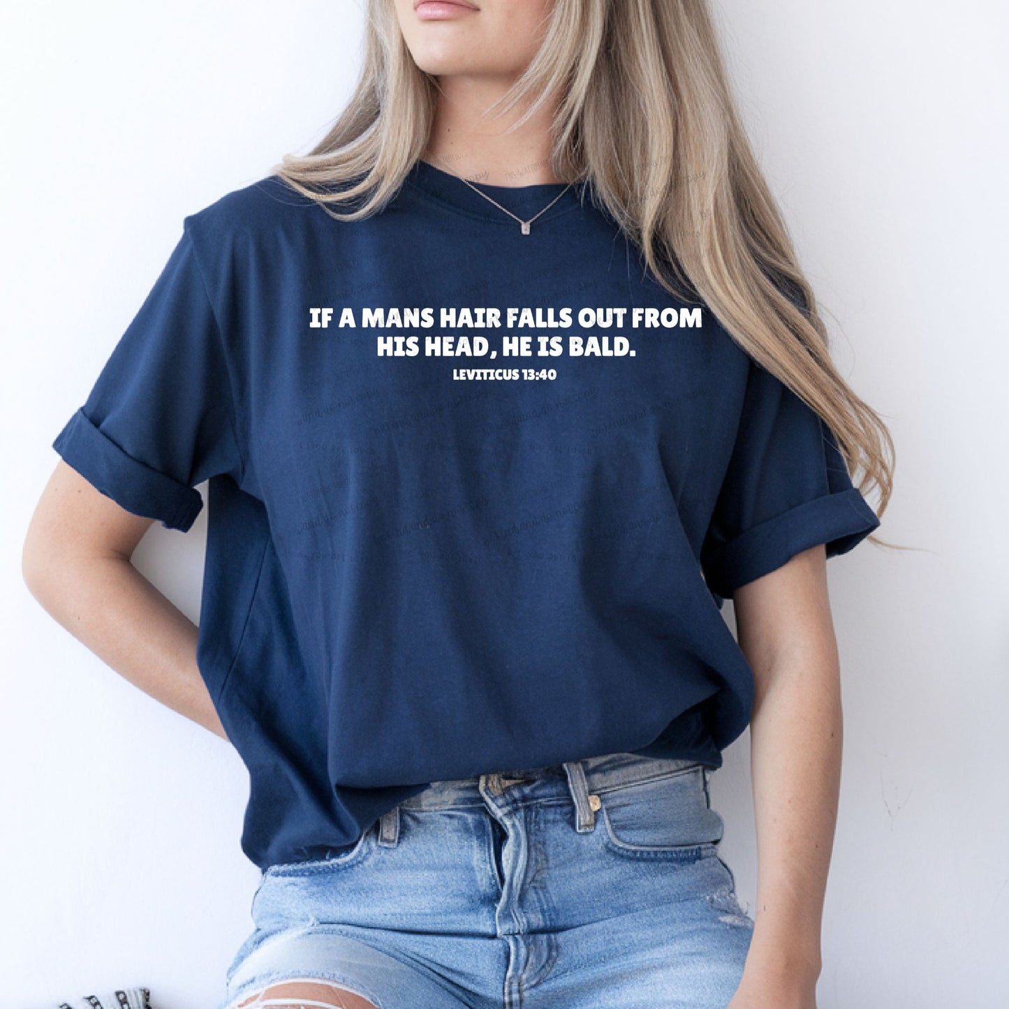 If a man’s hair falls out of his head, he is bald-DTF Transfer