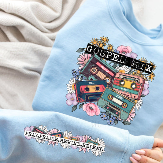 Gospel Mix-Front & Sleeve-Completed Sweatshirt