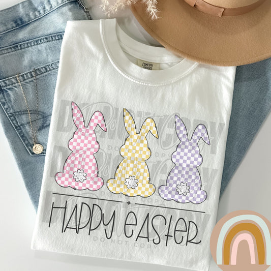 Happy Easter Bunny Trio - DTF Transfer