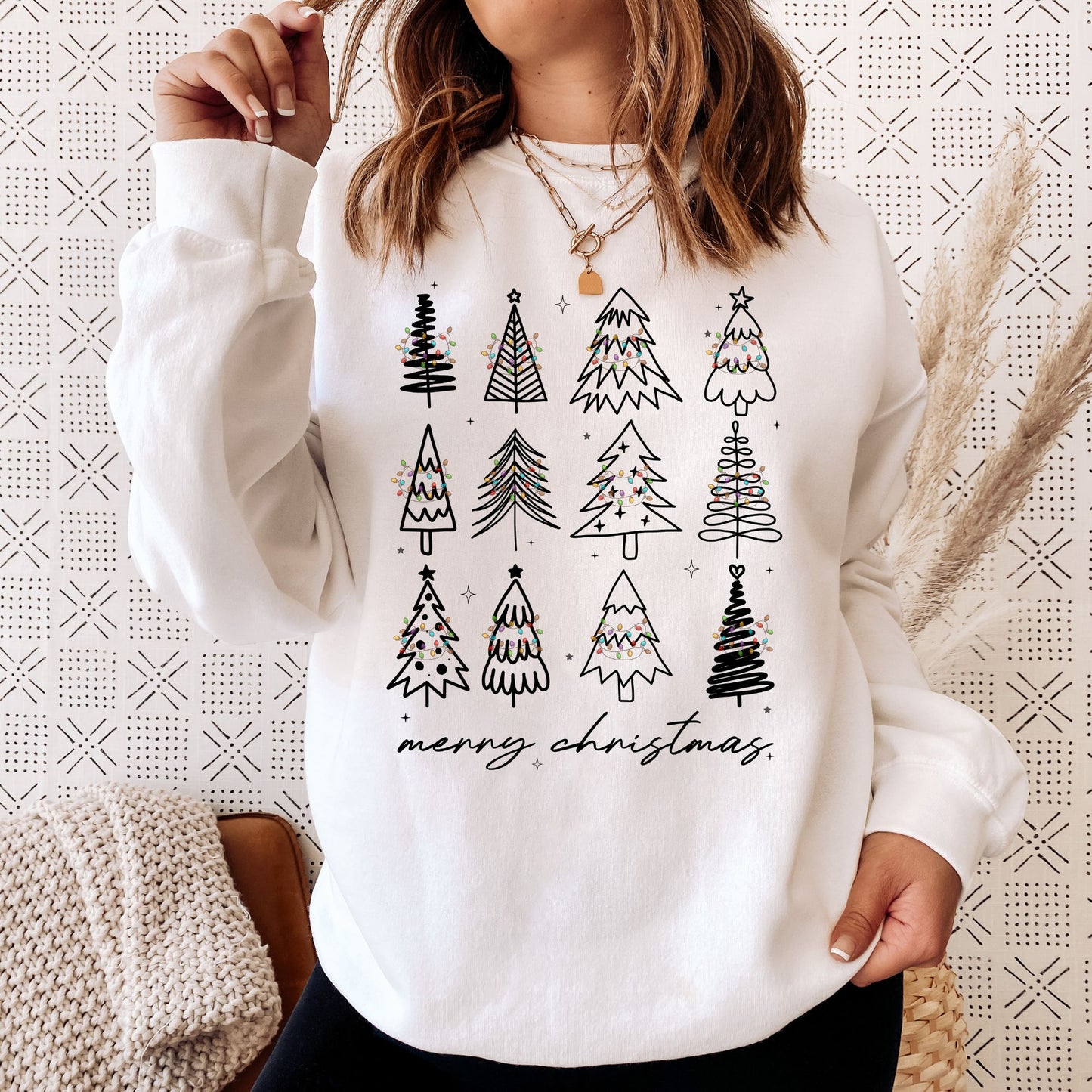 Christmas Trees with lights-DTF Transfer