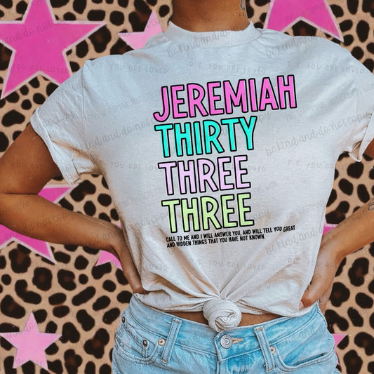 Jeremiah 33:3-DTF Transfer