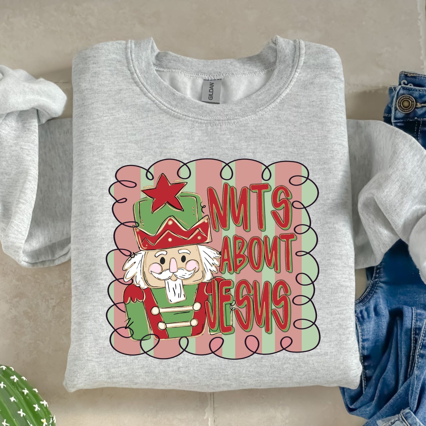 Nuts about Jesus Red- DTF Transfer