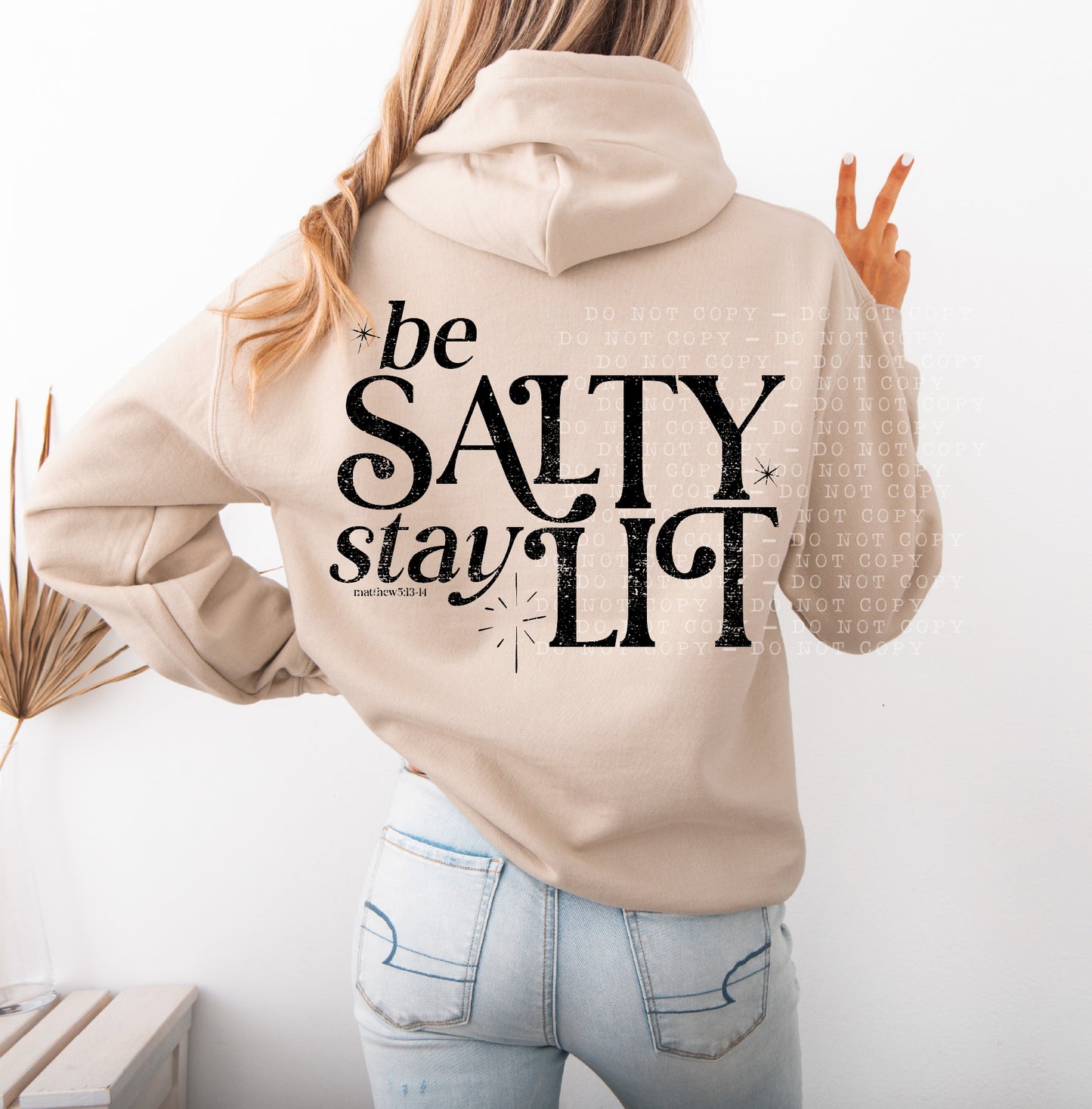 DISTRESSED be salty stay lit matthew 5:13-14-screenprint transfer