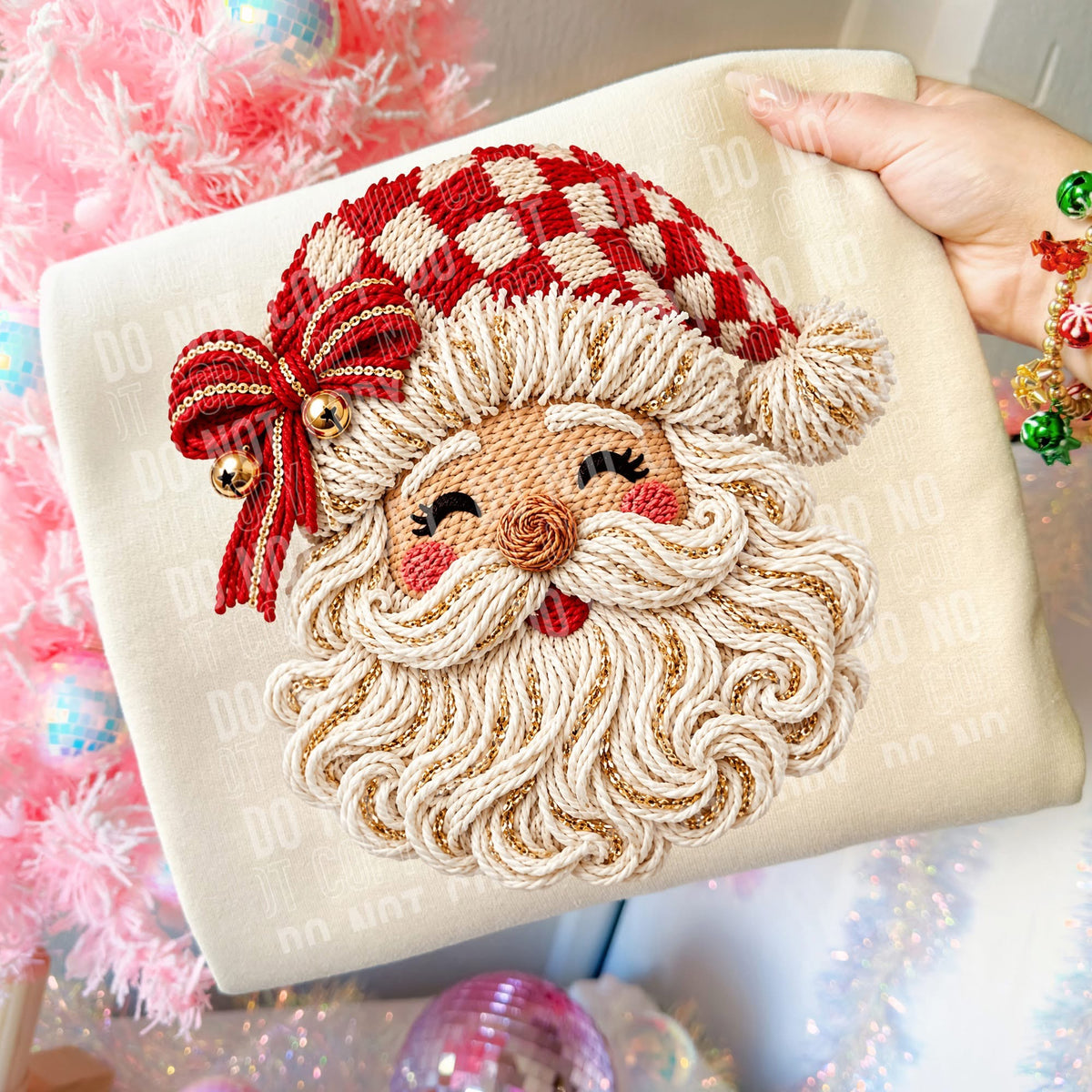 Faux Yarn Santa - DTF Transfer