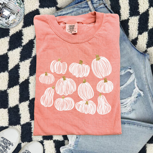 Fall Pumpkin Autumn Glitter-  DTF Transfer