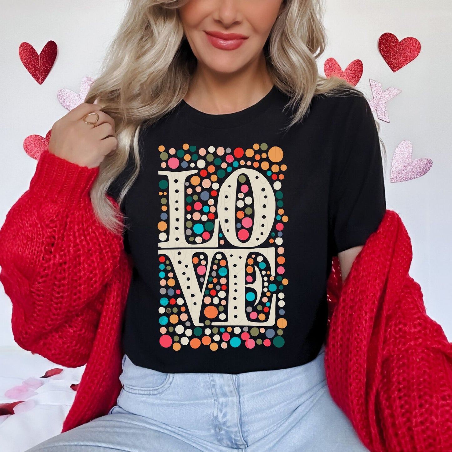 Love dots- DTF transfer