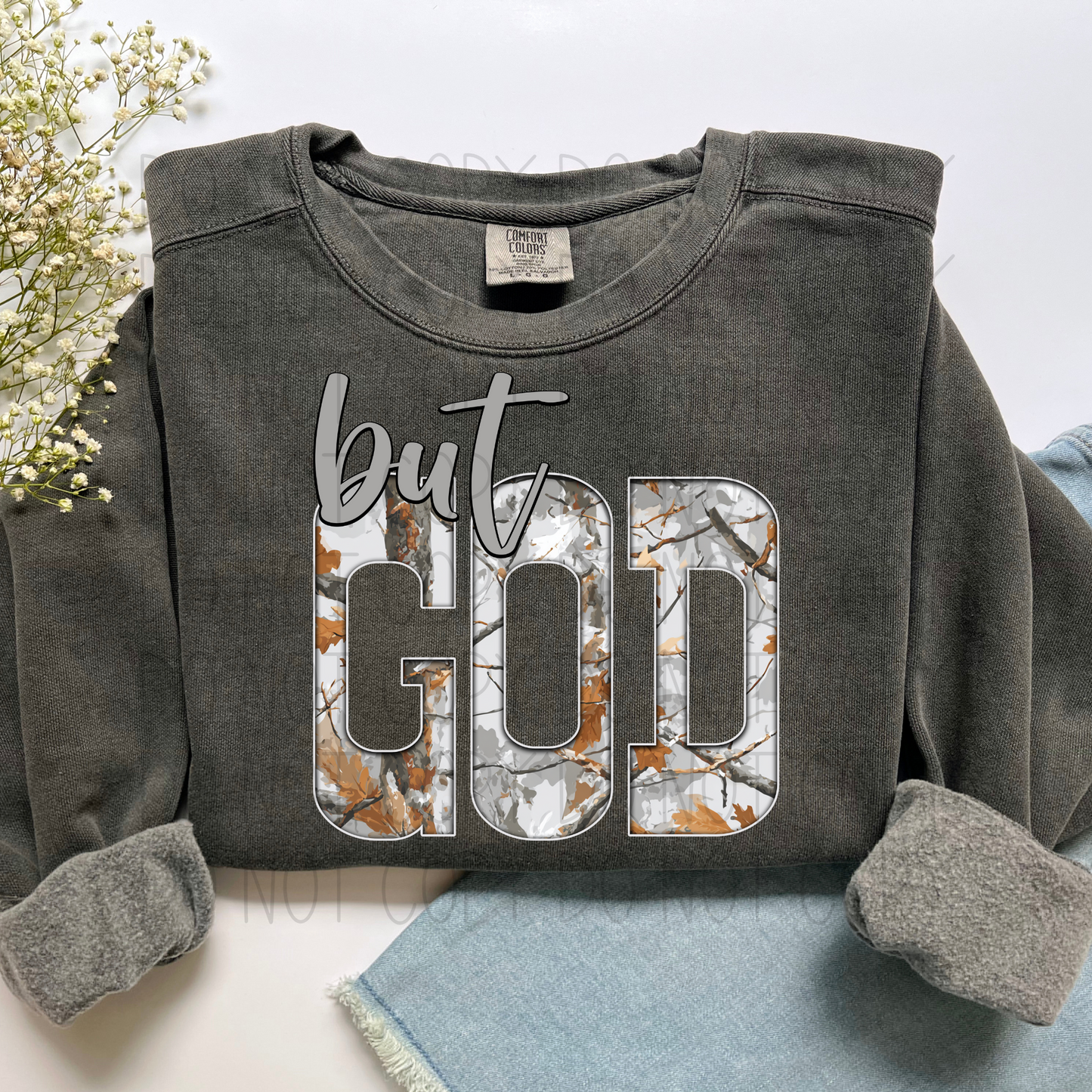 but God gray camo- DTF Transfer