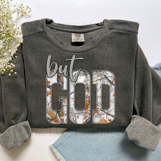 but God gray camo- DTF Transfer