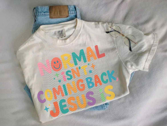 Normal isn't coming back Jesus is no black outline-DTF Transfer