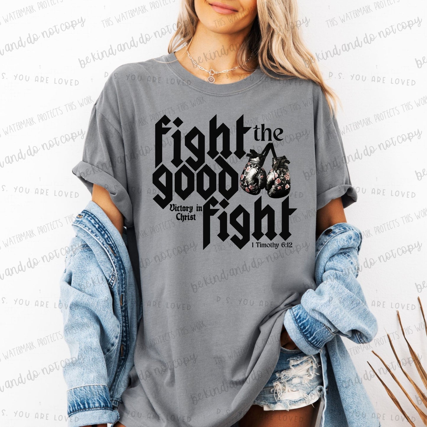 Fight the good fight Victory in Christ-DTF Transfer