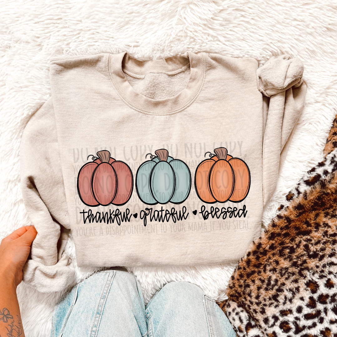 Thankful Grateful Blessed - DTF Transfer