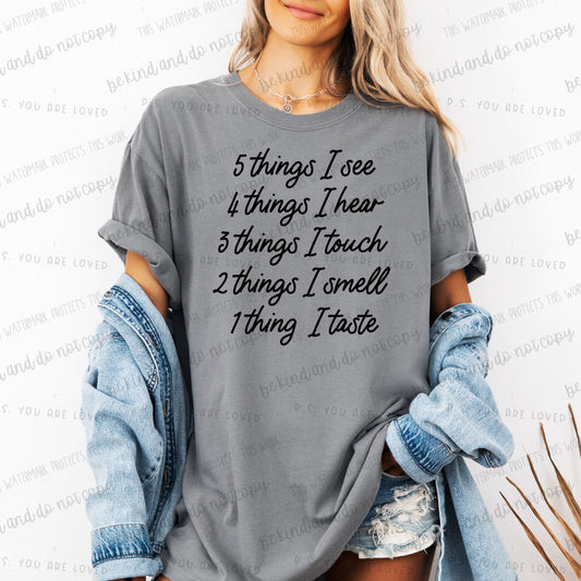 5 things I see- Comfort Color