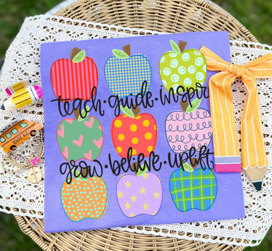 Teach Guide Inspire apples- DTF Transfer