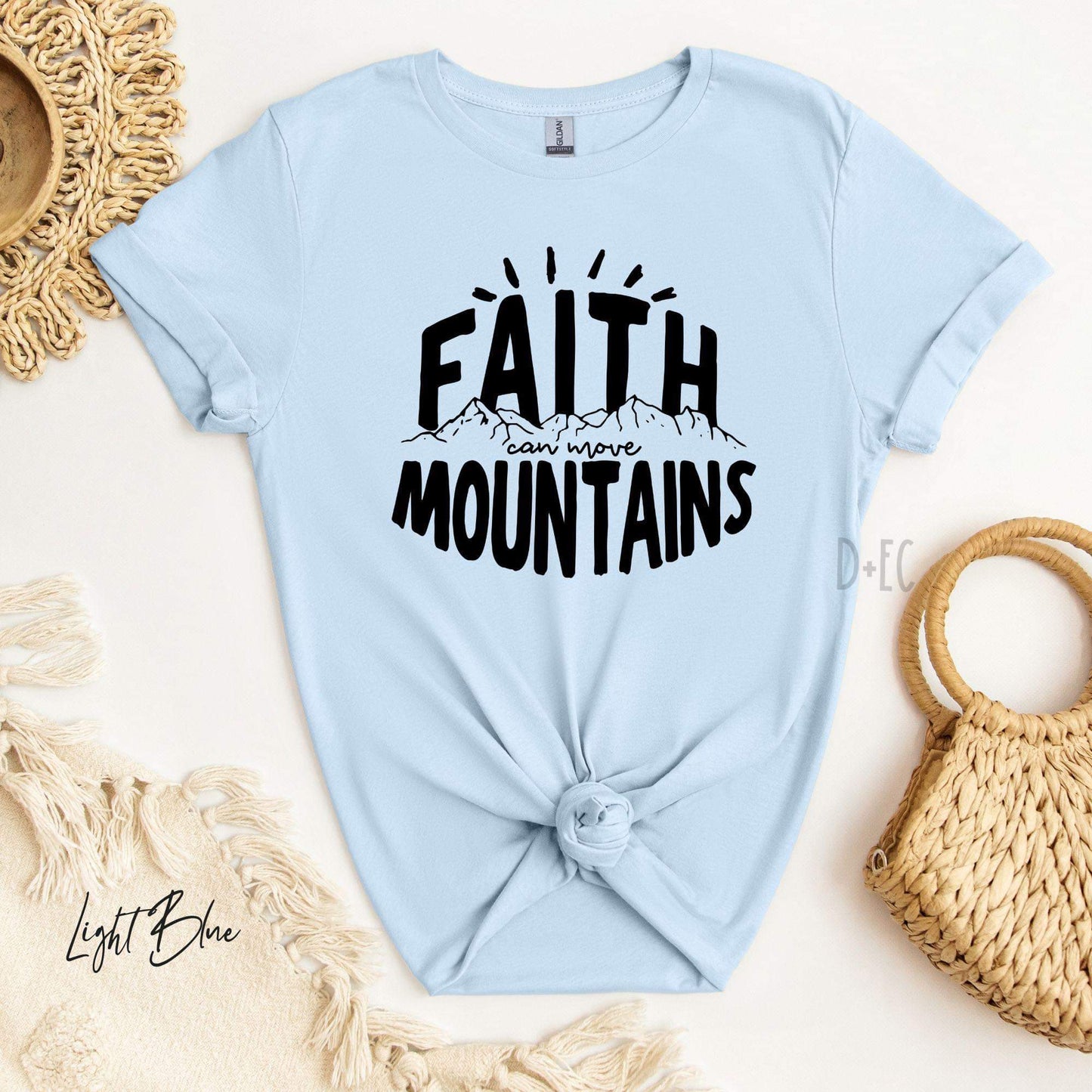 Faith can move mountains black font - dtf transfer