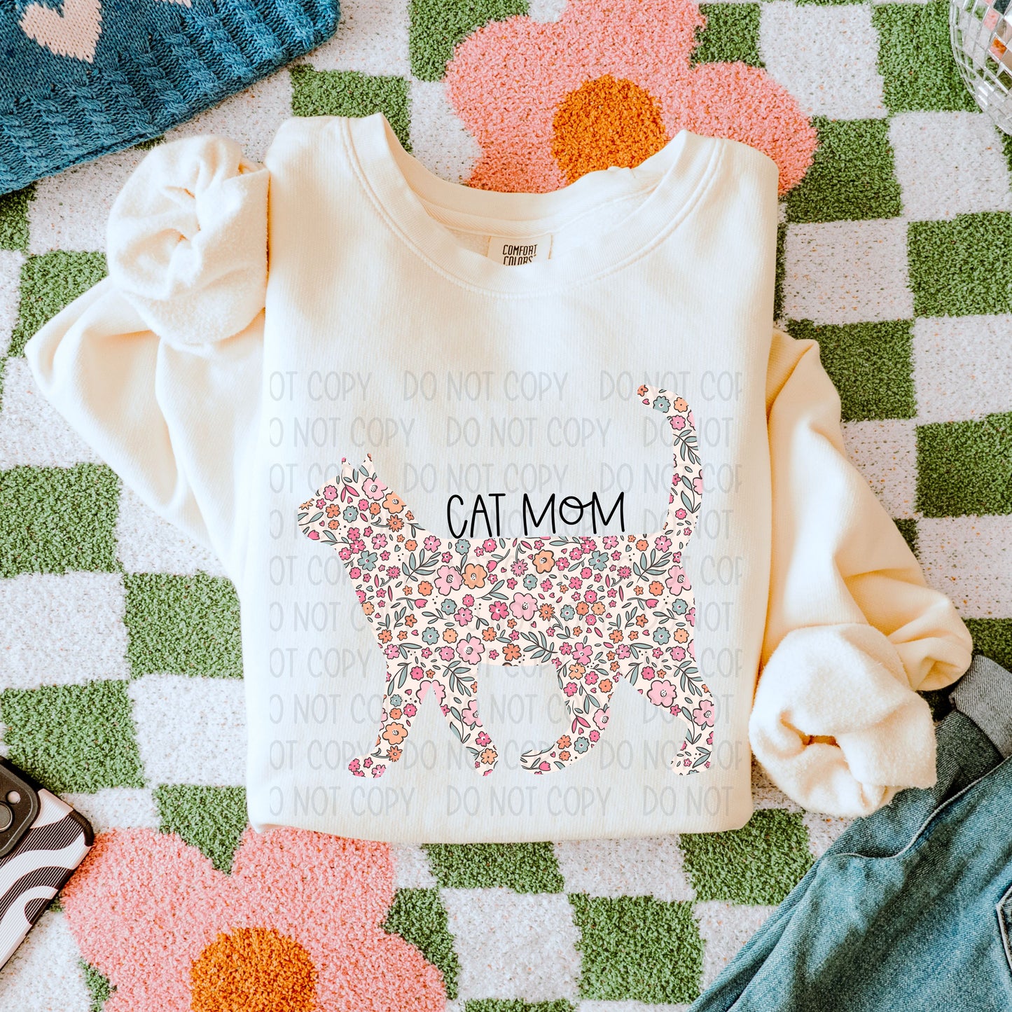 Cat Mom Floral 2- DTF Transfer