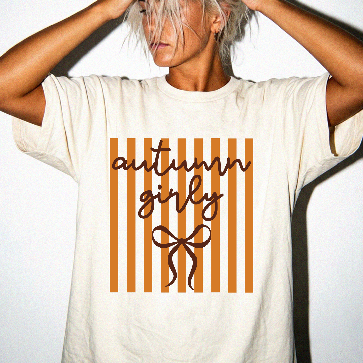 Autumn Girly Orange Stripes