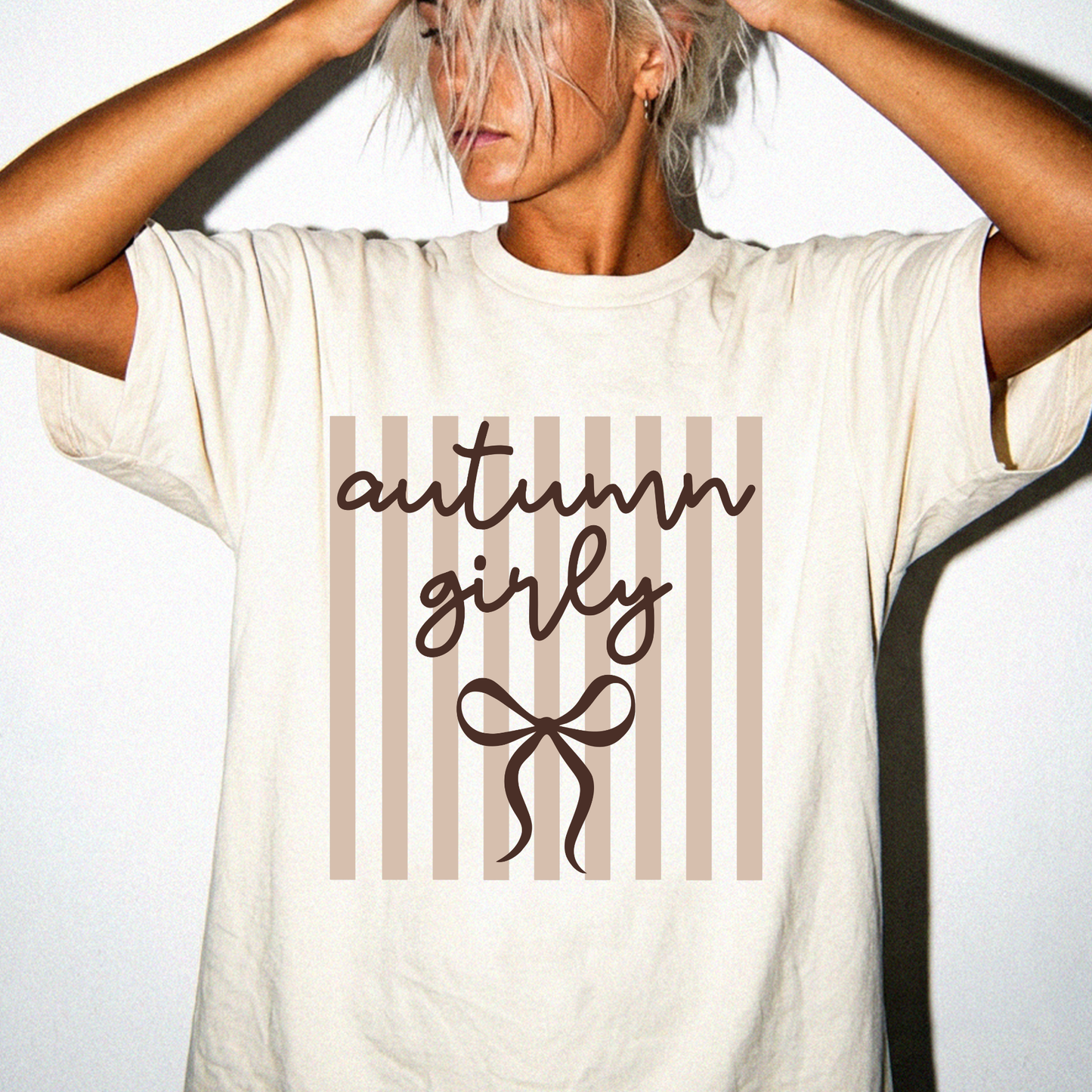 Autumn Girly Taupe Stripes