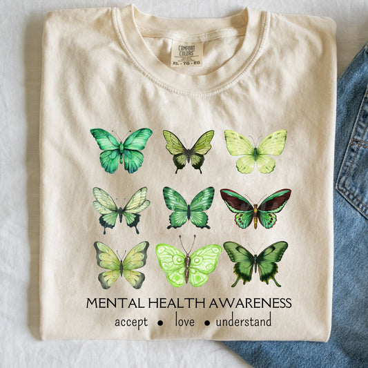 Butterfly Mental Health Awareness Accept-Love-Understand-DTF Transfer