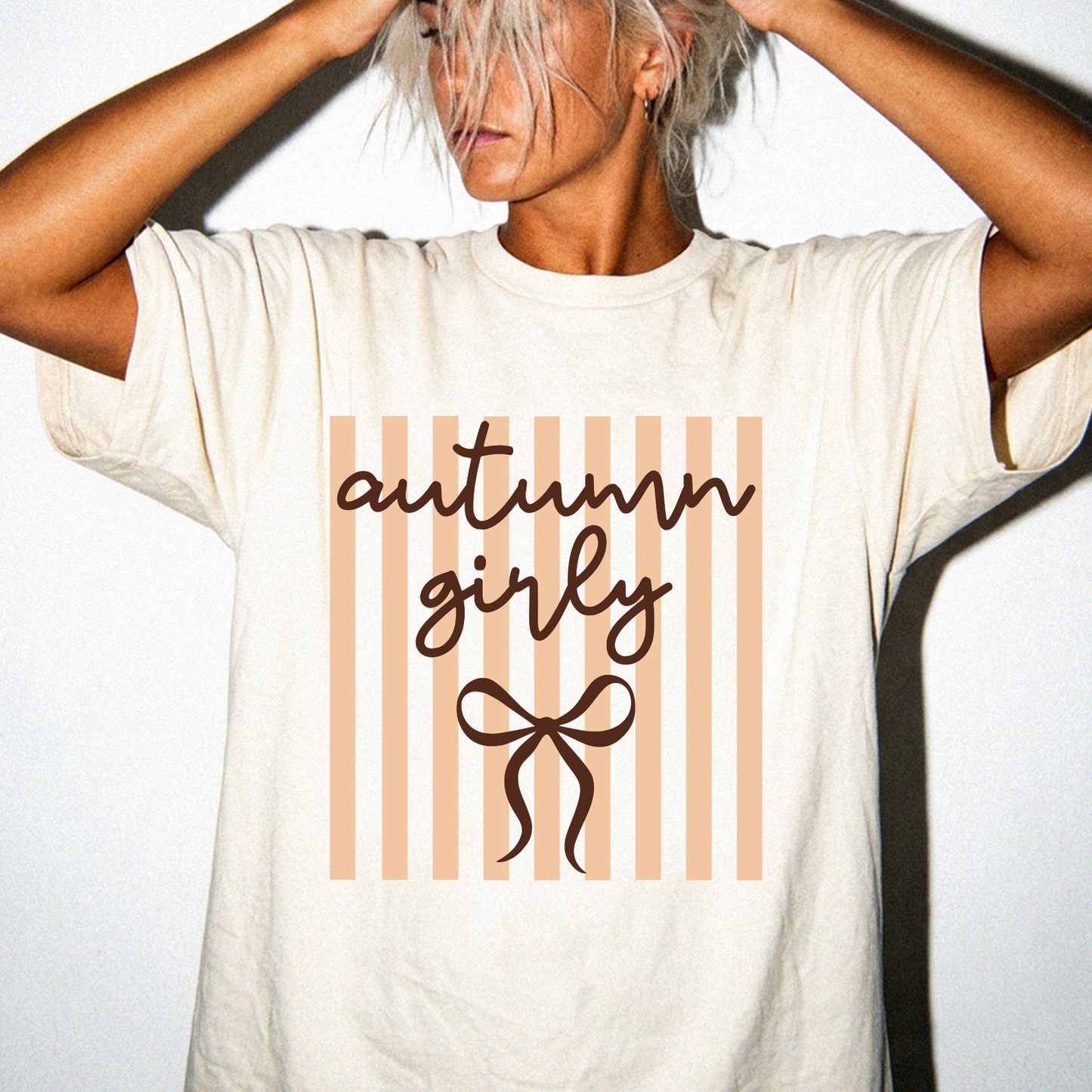 Autumn Girly Peach Stripes