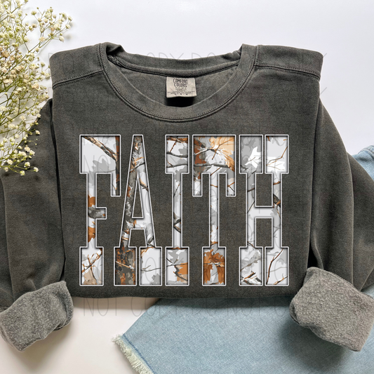 Faith Gray Camo- DTF Transfer