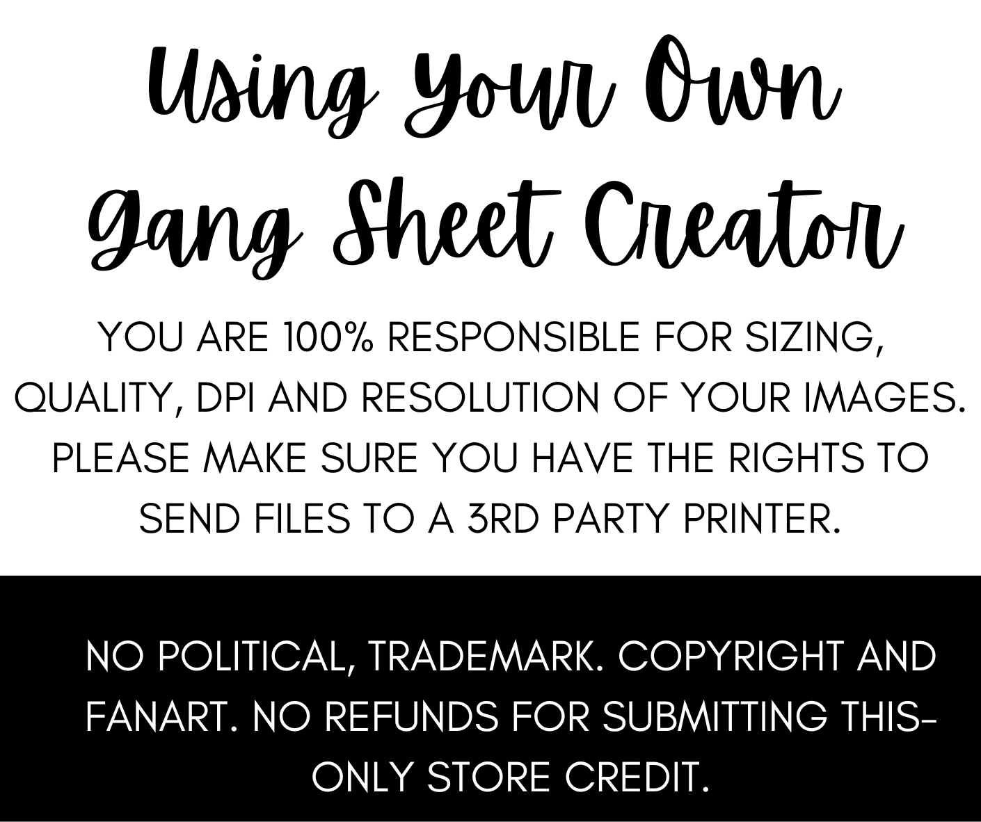 CUSTOM GANG SHEET DTF Transfer-USING YOUR OWN CREATOR