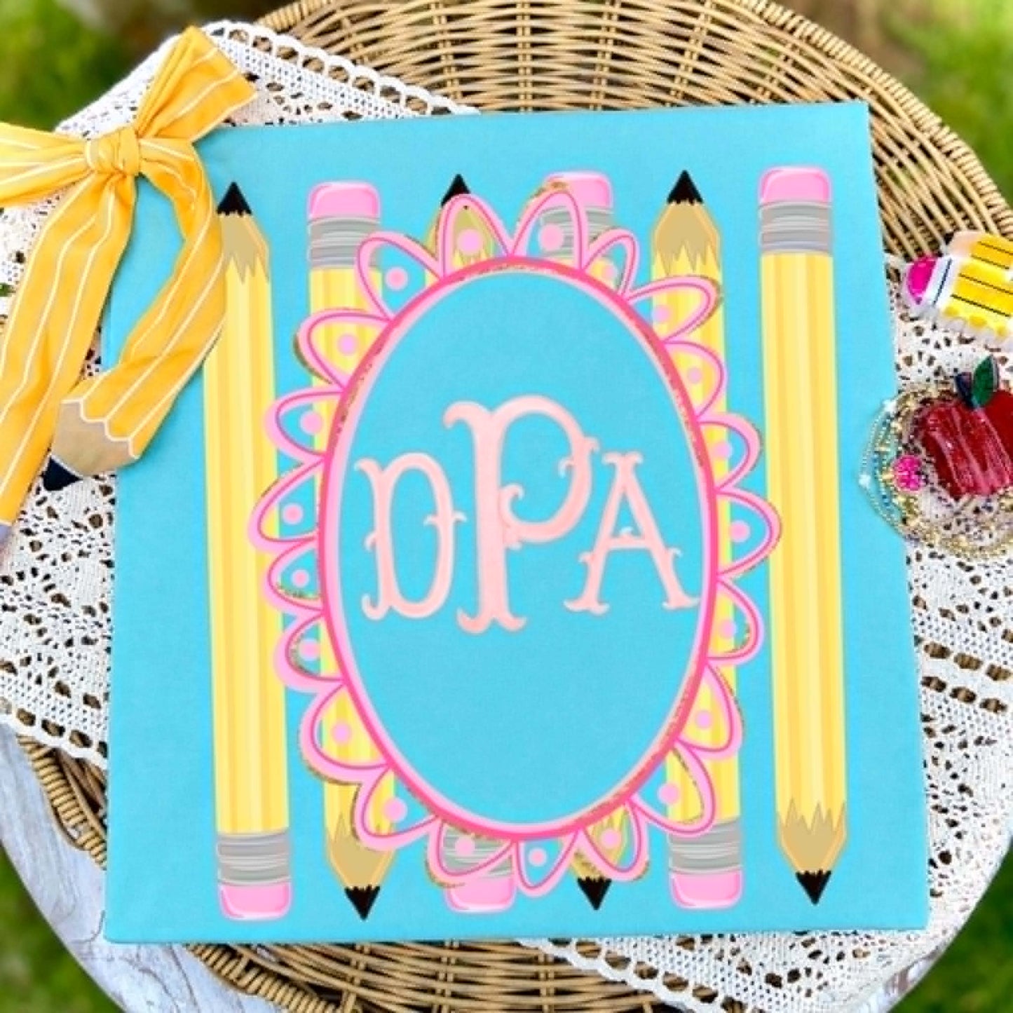 Pencil monogram-DTF Transfer