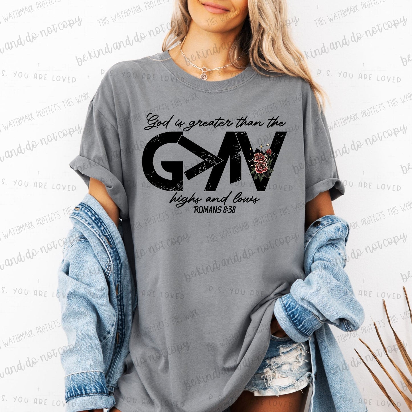 God is greater than the highs and lows Romans 8:38-DTF Transfer