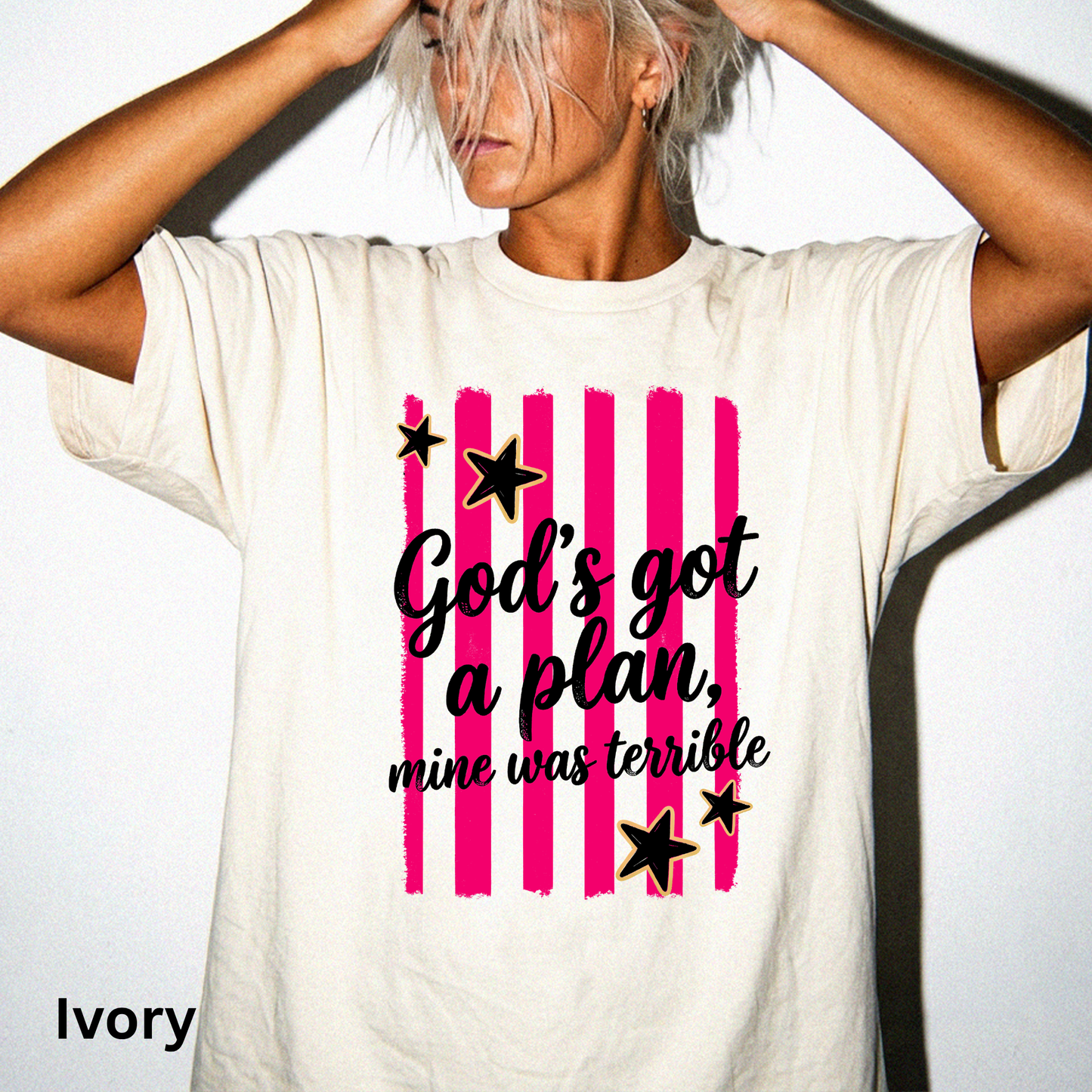 God's Got A Plan Mine Was Terrible - Black/Hot Pink