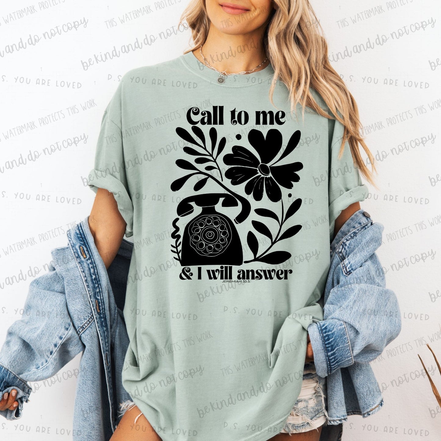 Call to me & I will answer Jeremiah 33:3 -DTF Transfer