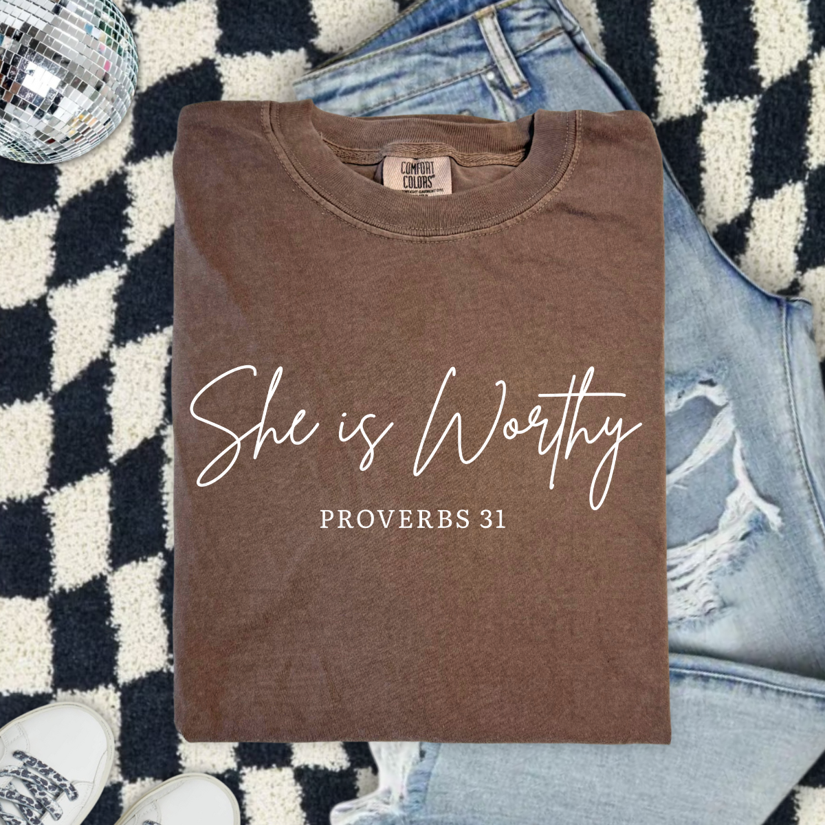She is worthy-Comfort Color