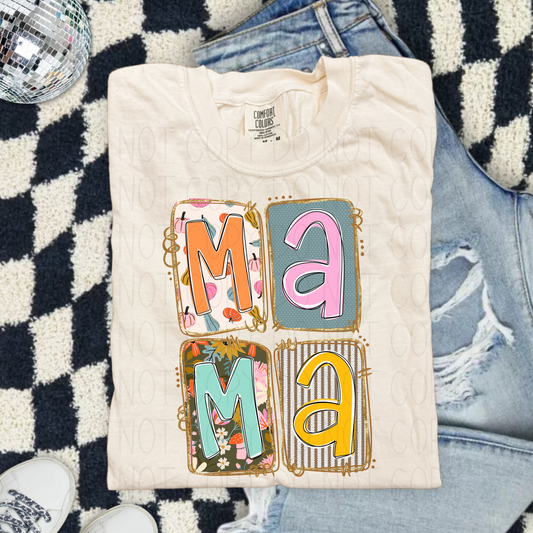 Fall Mama Girly Brushstroke-  DTF Transfer