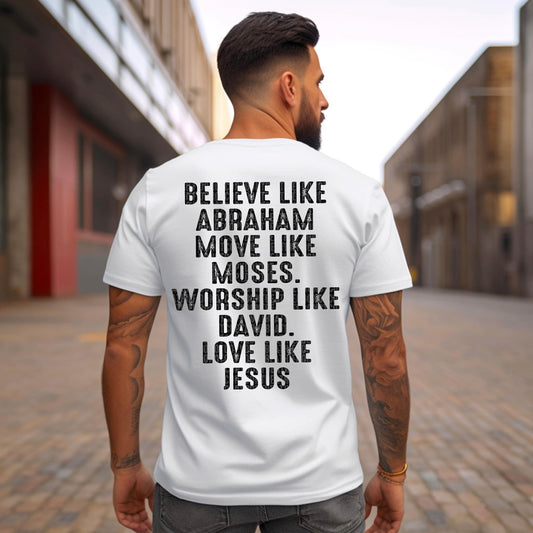 Believe Like Abraham-Black font-Front & Back-Completed