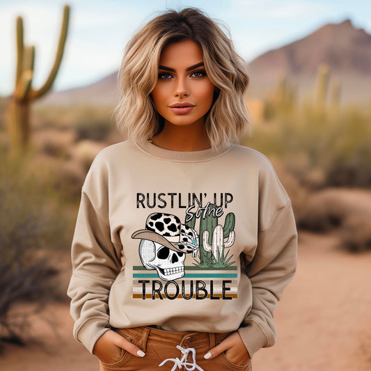 Rustlin' Up Some Trouble-Completed-sweatshirt