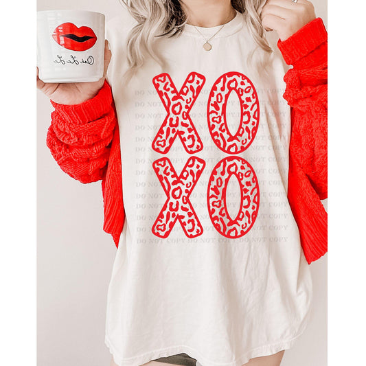 XOXO Leopard-Red-Comfort Color-Tee