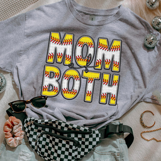 Mom of Both-Baseball & Softball-DTF Transfer