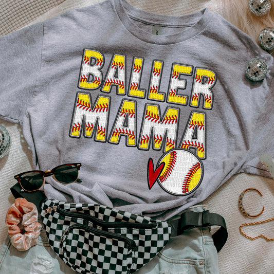Baller Mama-Baseball & Softball-DTF Transfer