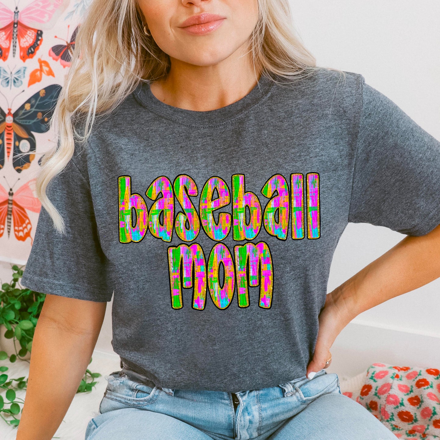 Baseball Mom colorful-DTF Transfer