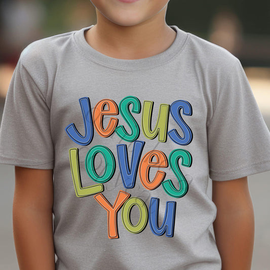 Jesus Loves You- Completed tee/bella