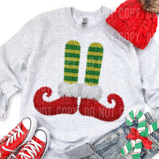 Elf feet (not real yarn, not a patch, it is a transfer)-Sweatshirt