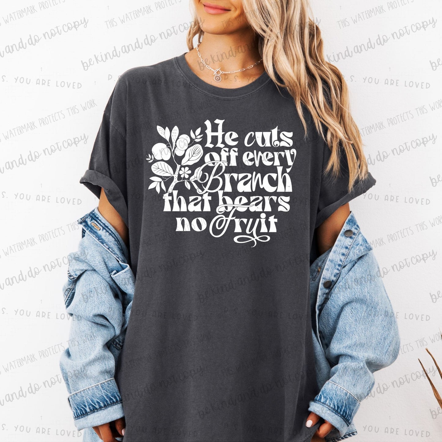 He cuts off every branch that bears no fruit-DTF Transfer