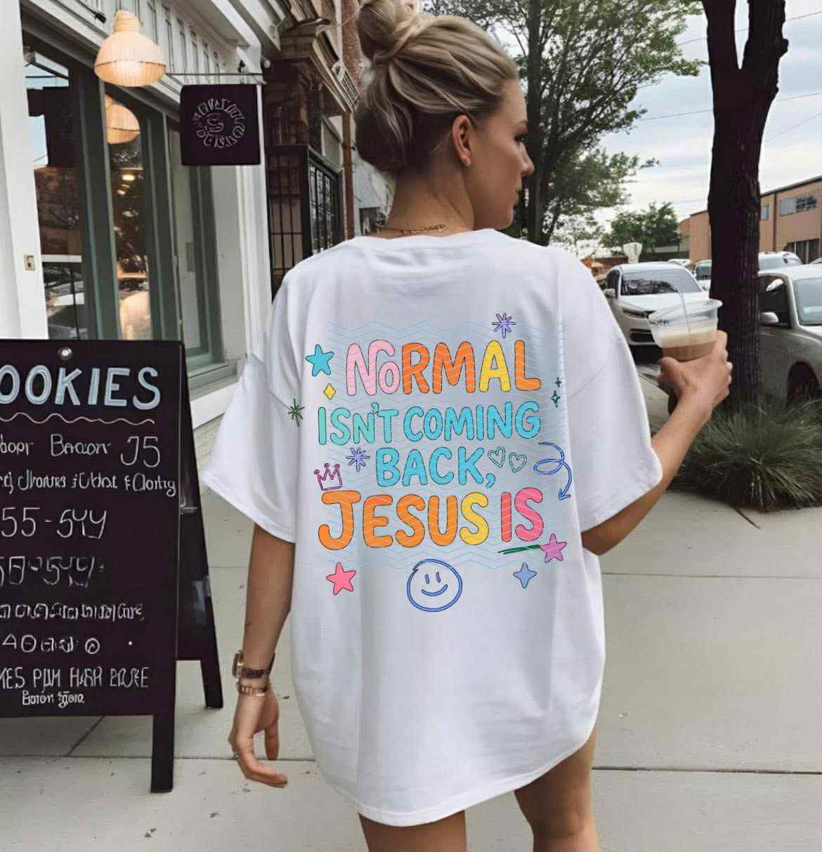 Normal isn't coming back Jesus is smile face-DTF Transfer