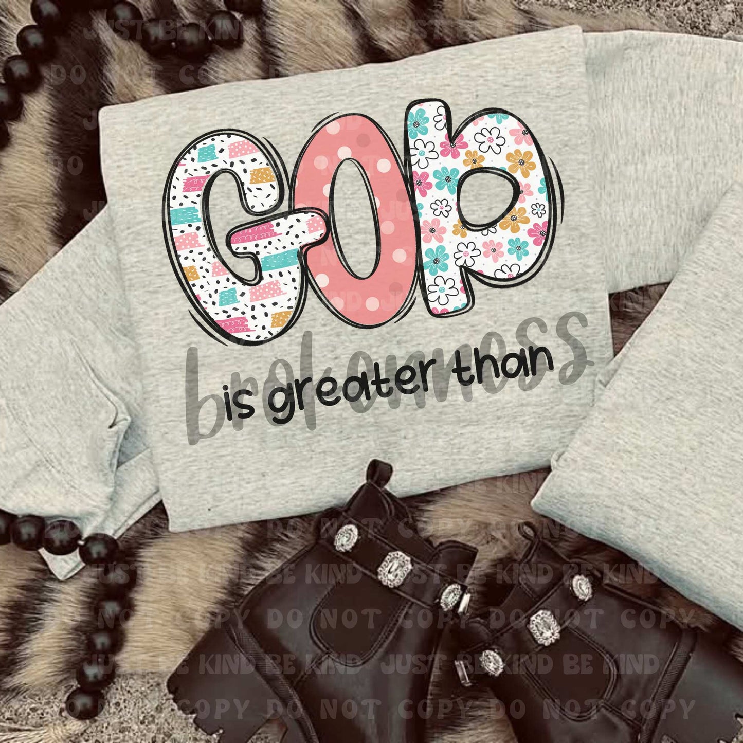 God is greater than brokenness- DTF Transfer