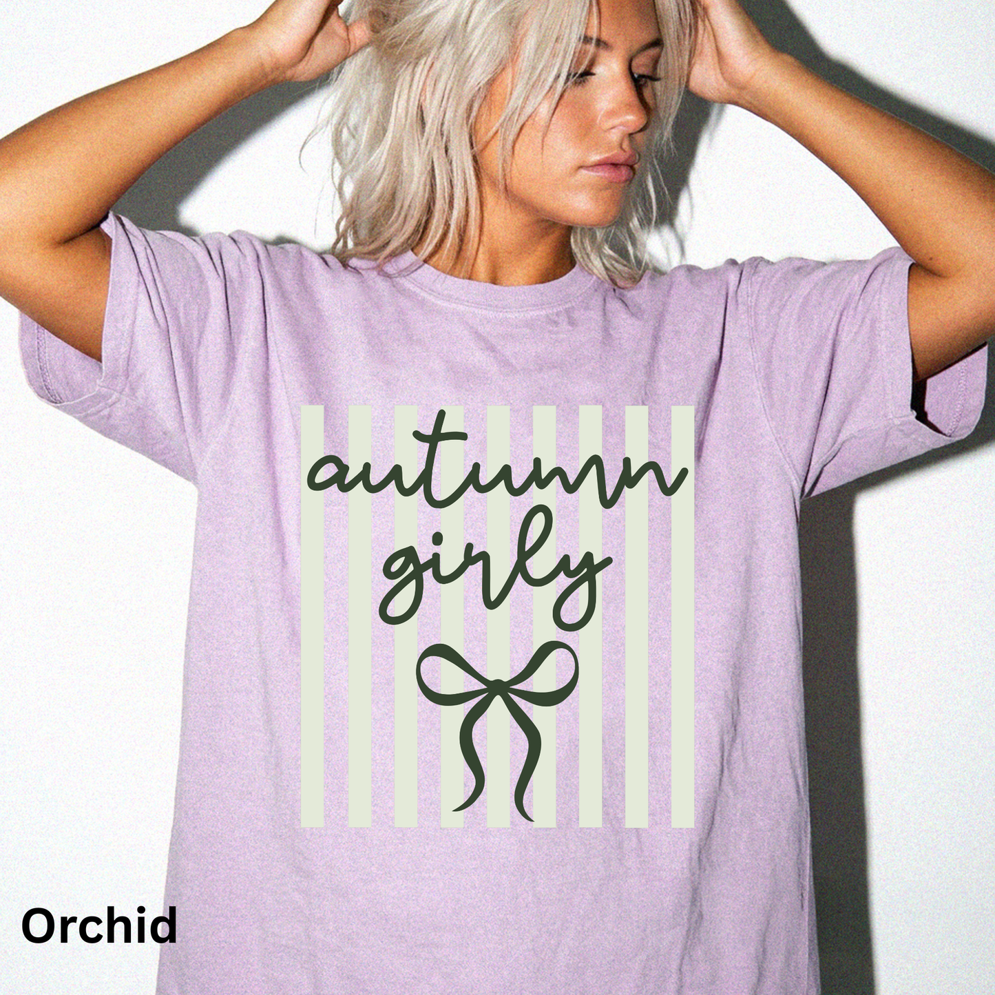 Autumn Girly Green Stripes
