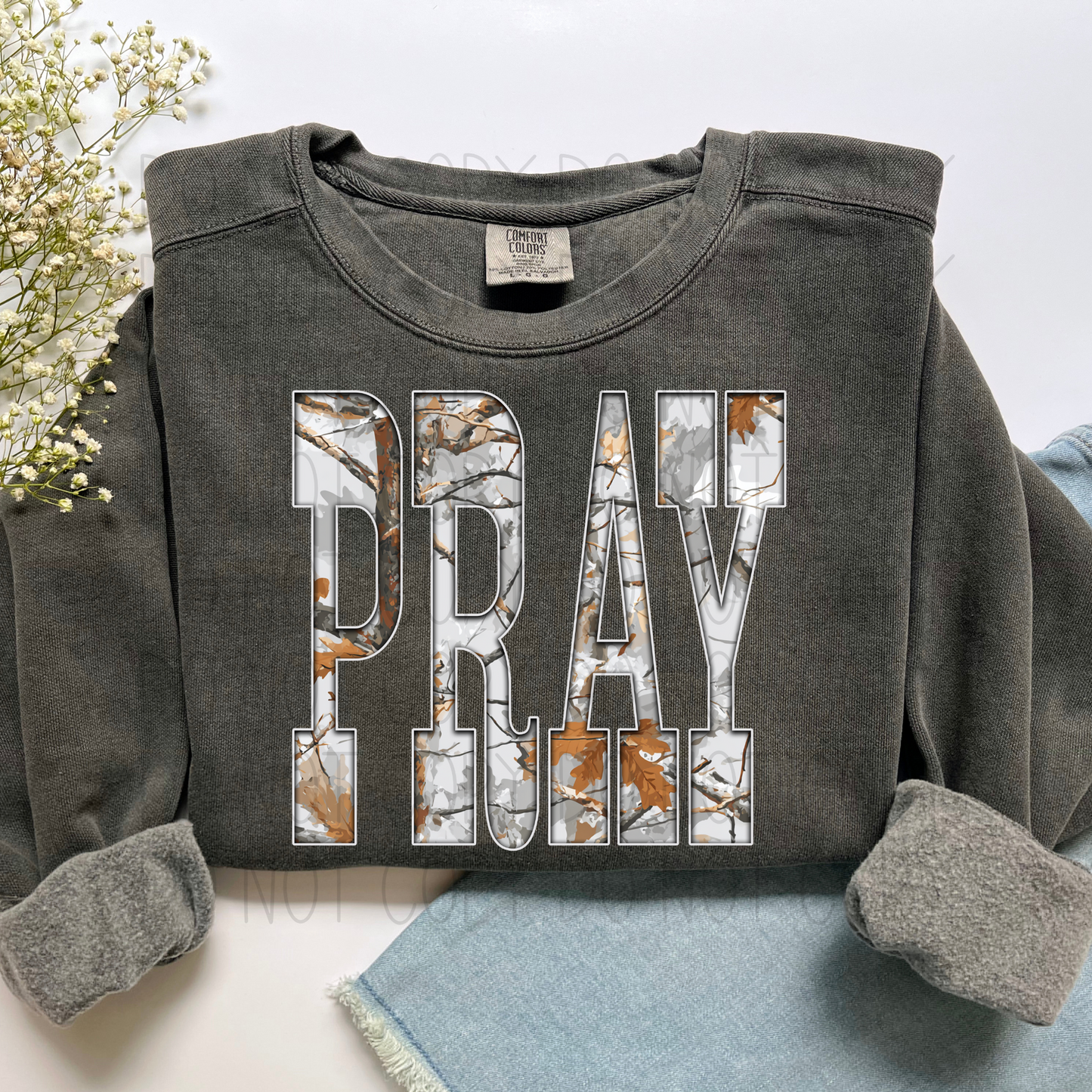 pray Gray Camo- DTF Transfer