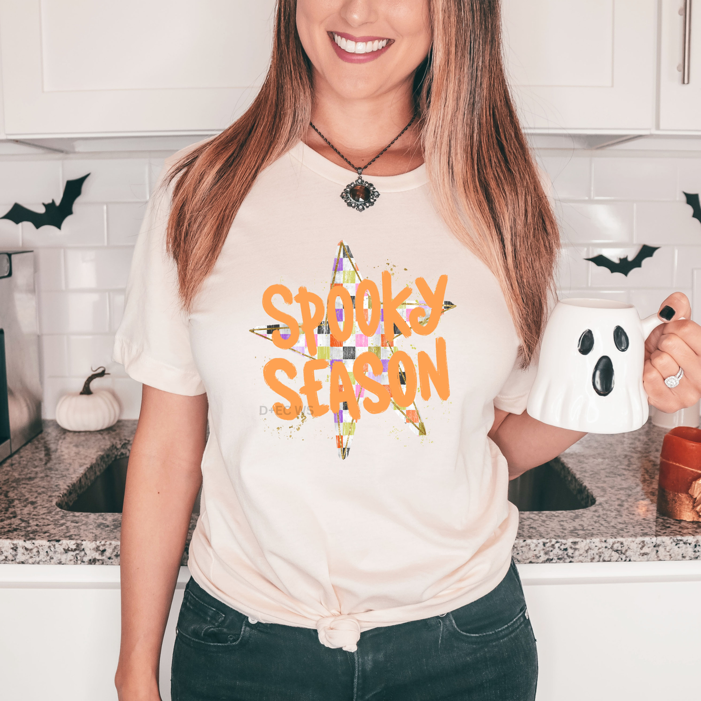 Spooky Season Checkered Star -DTF Transfer